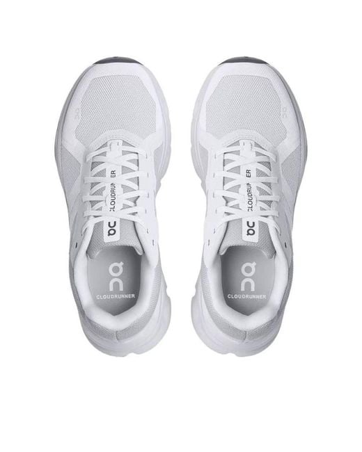 On Shoes White Cloudrunner Wide Frost' for men