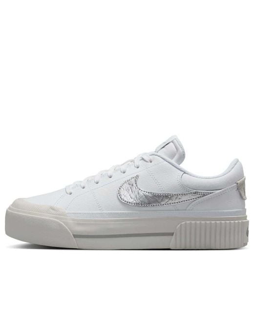 Nike White (Wmns) Court Legacy Lift Metallic'