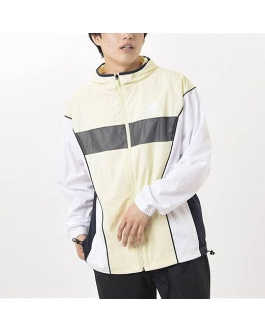 New Balance Natural Embroidery Logo Color Contrast Hooded Jacket Coat