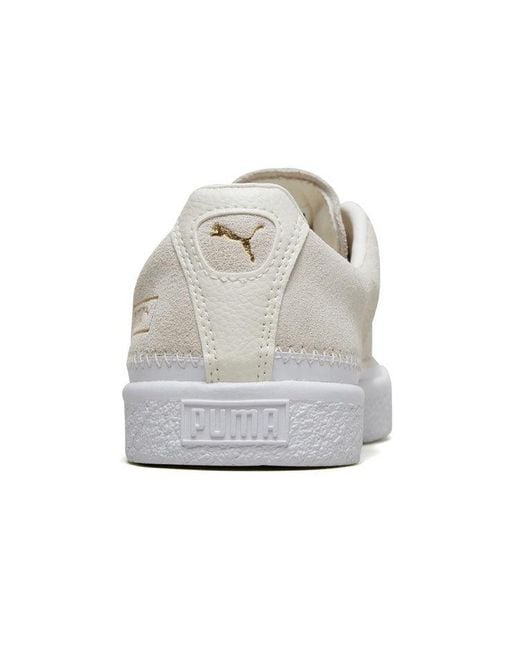 PUMA White Suede Trim Retro Low Tops Casual Skateboarding Shoes Creamy for men