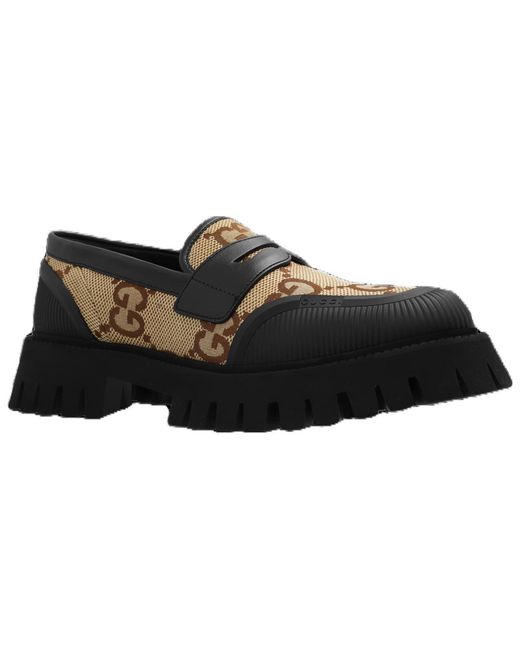 Gucci Black Novo Gg Jacquard Chunky Loafer Camel' for men