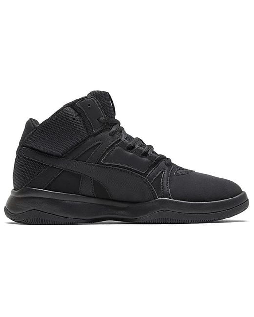 PUMA Black Rebound Street Mid Sneakers for men