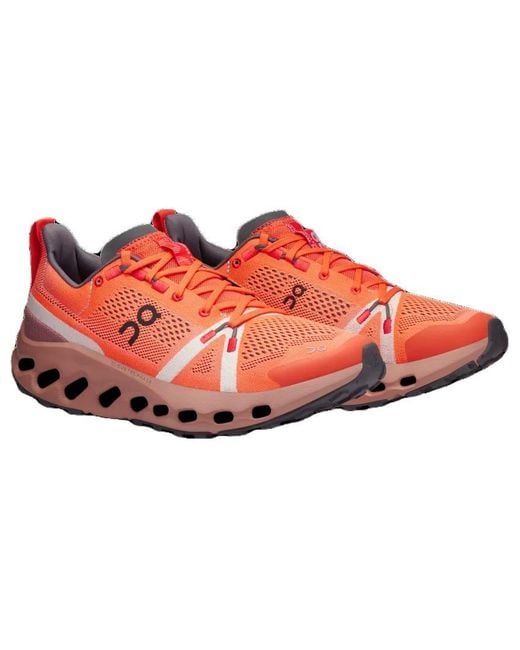 On Shoes Red (Wmns) Cloudsurfer Trail 'Flame Dustrose'