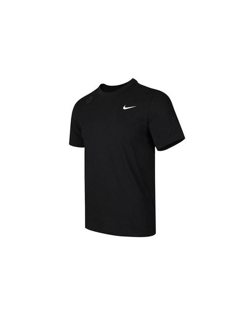 Nike Black Dri-Fit Crew Solid Round Neck Training Short Sleeve for men