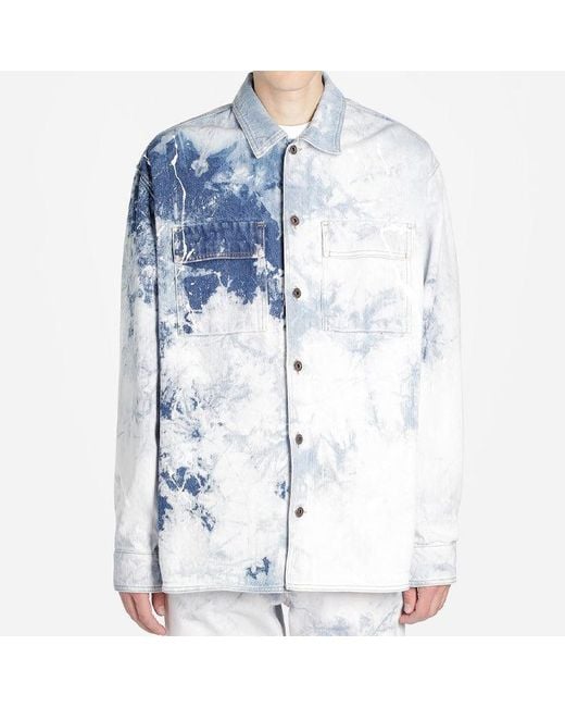 Off-White c/o Virgil Abloh White Colour Colour Rendering Ink Lapel Loose Denim Jacket for men