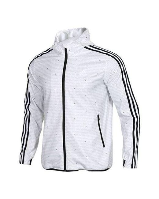 Adidas Black Wb Aop 3S Woven Casual Sports Hooded Jacket for men