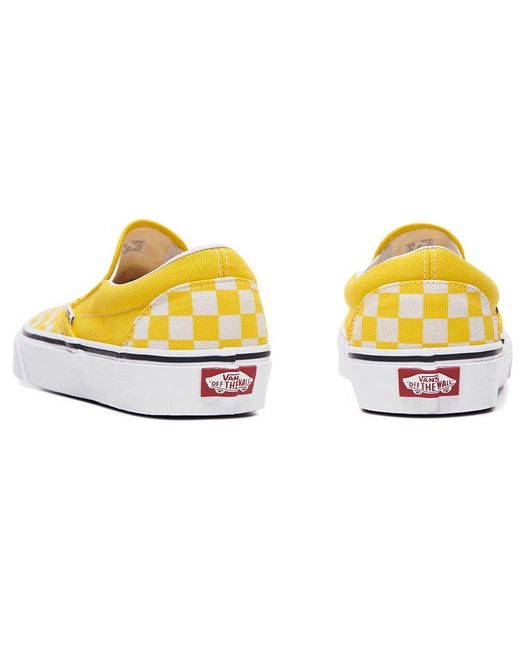 Vans Yellow Classic Slip-On 'Checkerboard for men