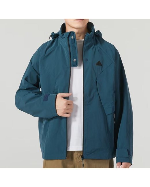 Adidas Blue Tech Top Woven Jackets for men