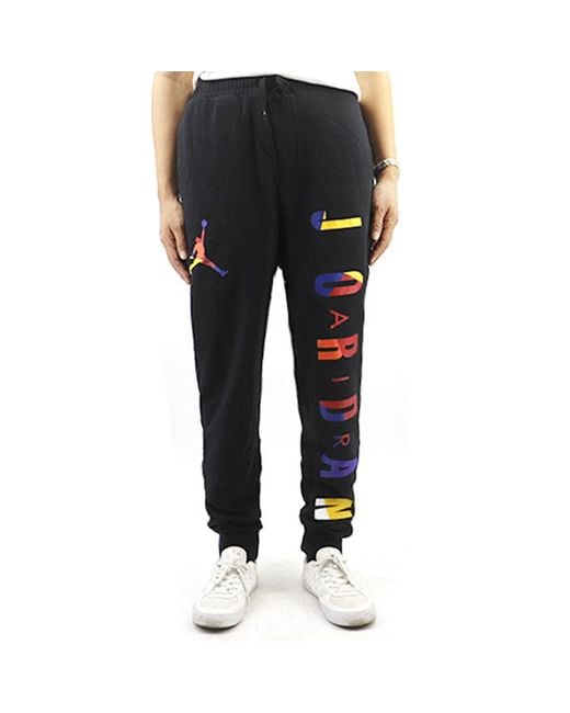 Nike Black Rivals Loopback Colorful Alphabet Logo Sports Long Pants for men