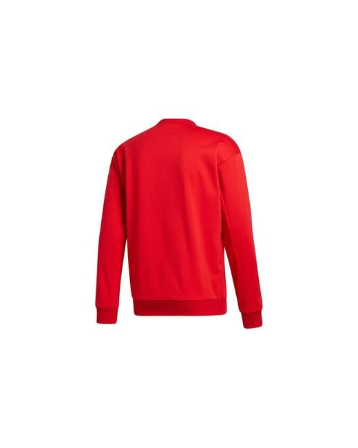 Adidas Red Beijing Crew Round Neck Long Sleeves Pullover for men