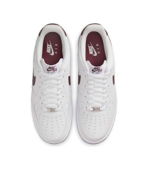 Nike White Air Force 1 '07 Burgundy Crush' for men