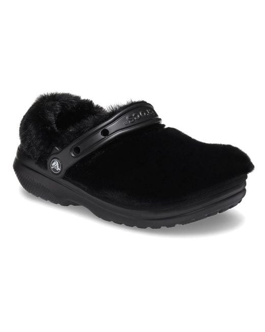 CROCSTM Black Classic Fur Sure Slip On Clogs for men