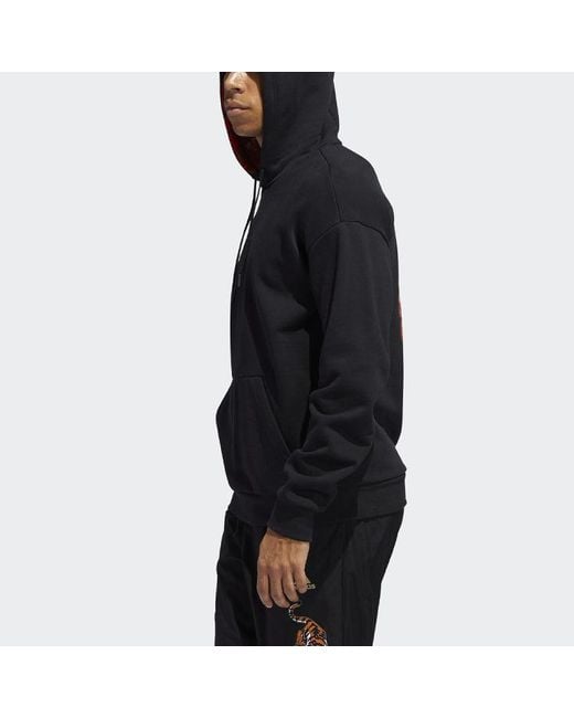 Adidas Black Graphic Hooded Sweatshirt Gg0775 for men