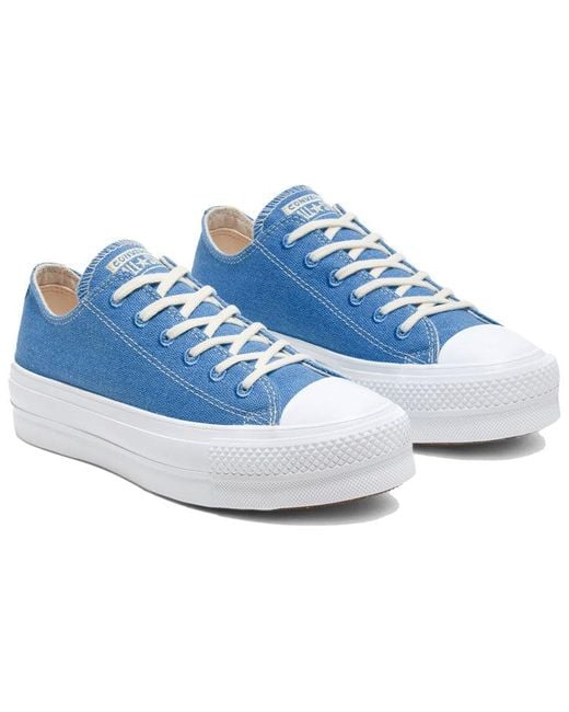Converse Blue (Wmns) Renew Cotton Chuck Taylor All Star Platform Low 'Coast'