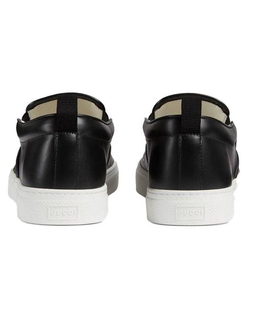 Gucci Black Slip-On 'Gg Embossed for men