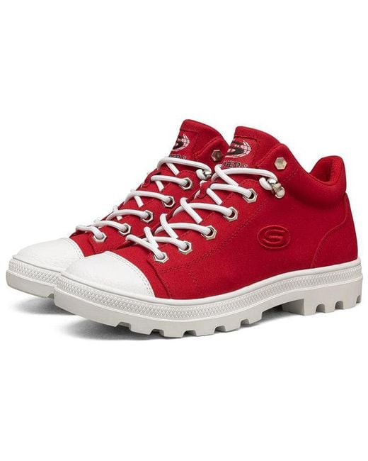 Skechers Red (Wmns) Jeremy Ville X Roadies High-Top Canvas Shoes
