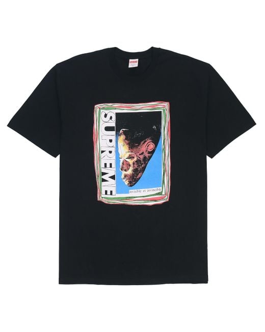 Supreme Black Ss22 Week 19 Mask Teee Alphabet Pattern Printing Round Neck Short Sleeve for men