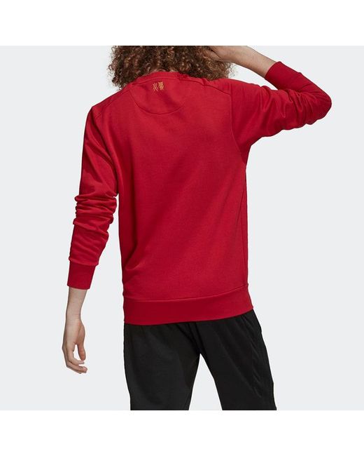 Adidas Red Arsenal Soccer/Football Casual Sports Round Neck Pullover for men