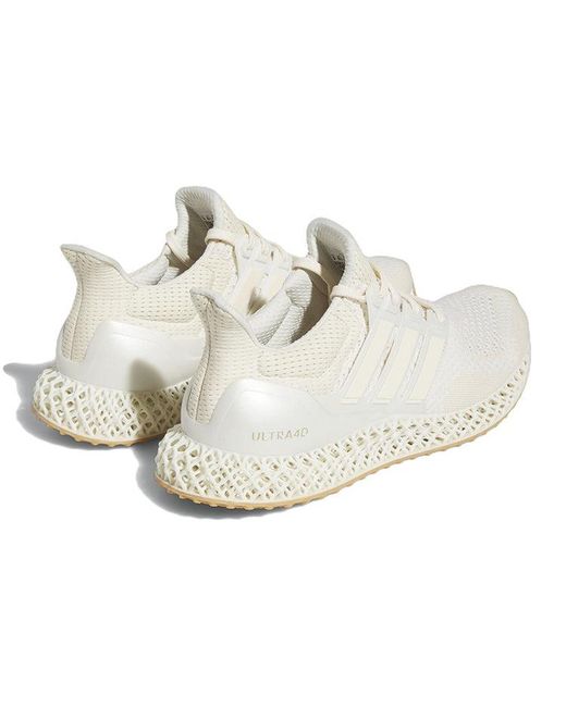 Adidas White Ultra 4D Running Shoes 'Wonder Metallic' for men