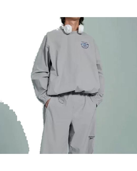 Reebok Gray Logo Loose Sweater for men