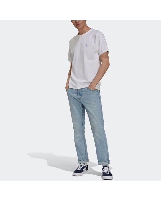 Adidas White Originals Causual Sports Round Collar Gs for men