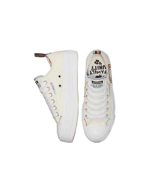 Converse White Chuck Taylor All Star Lift Platform Low 'Pride' for men