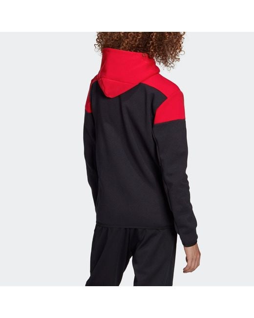 Adidas Black Fcb Zn 20-21 Season Bayern Munich Soccer/Football Sports Hooded Jacket for men