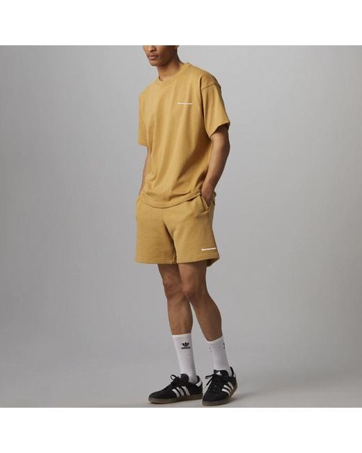 Adidas Originals X Pharrell Williams Crossover Casual Breathable Solid Color Sports Shorts Gold Yellow for men