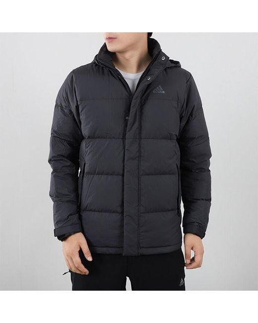 Adidas Gray Logo Print Casual Warm Sport Down Jacket for men