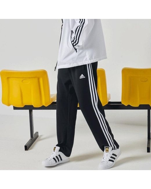 Adidas Black Straight Elastic Waistband Sports Pants/Trousers/Joggers for men