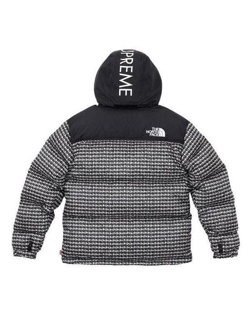 Supreme Gray X The North Face Studded Nuptse Jacket for men