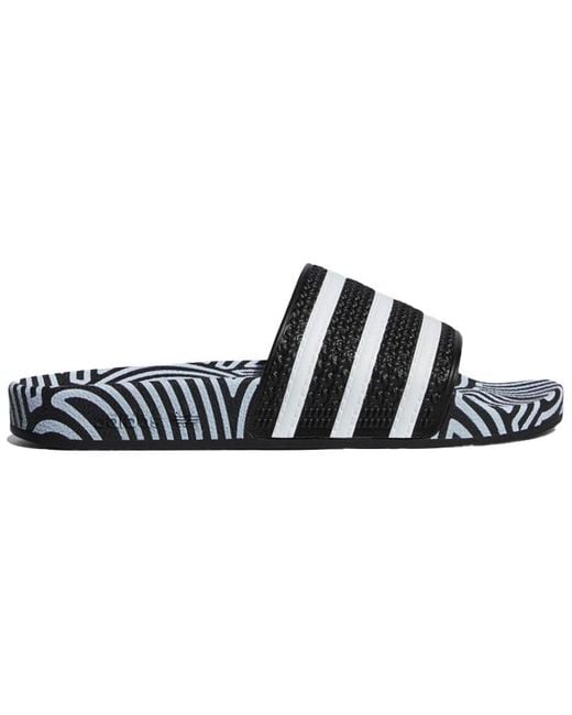 Adidas Black Hirocoledge X Adilette Slides 'Takahashi Hiroko for men