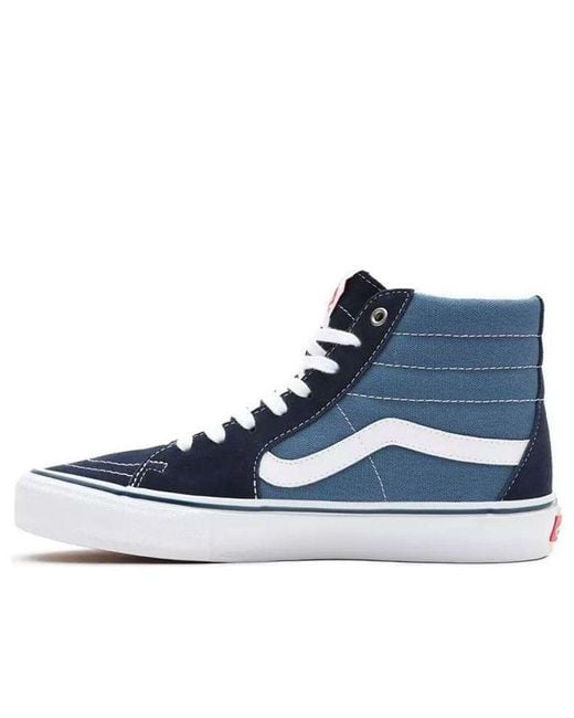 Vans Blue Skate Sk8-Hi Splicing Contrasting Colors Casual Sports Skateboarding Shoes for men