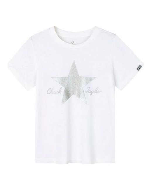 Converse White (Wmns) Logo Printed T-Shirt