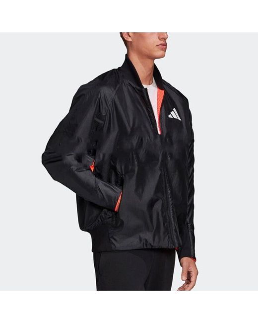 adidas M Vrct Back Tiger Logo Pattern Loose Jacket in Black for