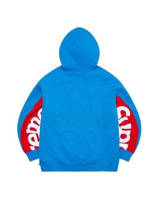Supreme Cropped Panels Hooded Sweatshirt in Blue for Men | Lyst UK