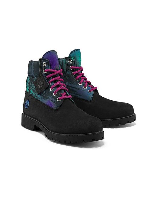 Timberland Black Heritage Nl Sky 6 Inch Waterproof Boots Nubuck With Print' for men