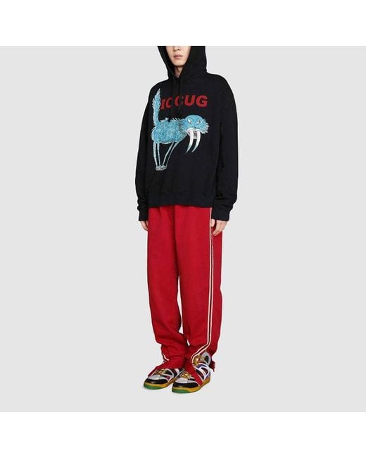 Gucci Black X Freya Hartas Crossover Fw21 Animal Printing Drawstring for men