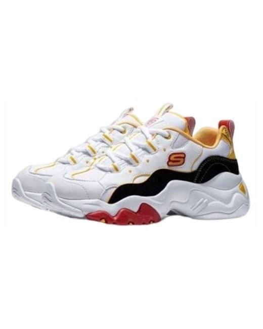 Skechers White (Wmns) One Punch X D Lites 3.0 Low-Top Running Shoes