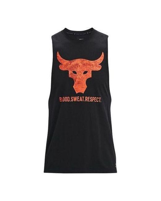 Under Armour Black Project Rock Brahma Bull Tank Top for men