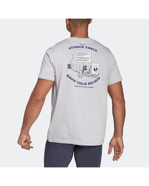 Adidas White U Cyc G T Cycling Back Cartoon Pattern Alphabet Sports Short Sleeve Couple Style for men