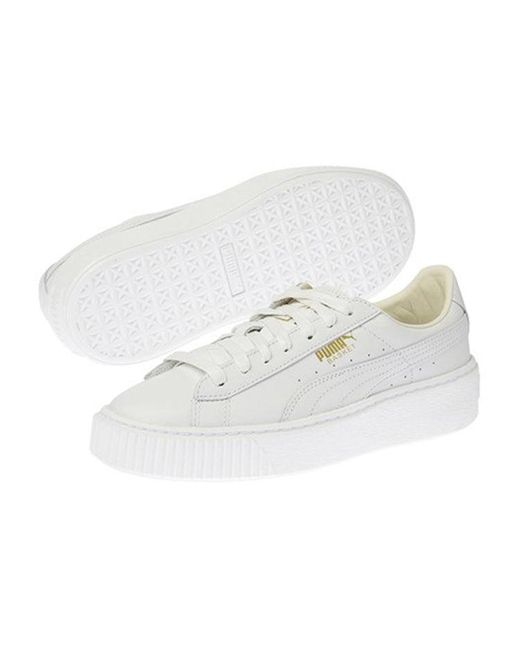 PUMA White (Wmns) Basket Platform Core