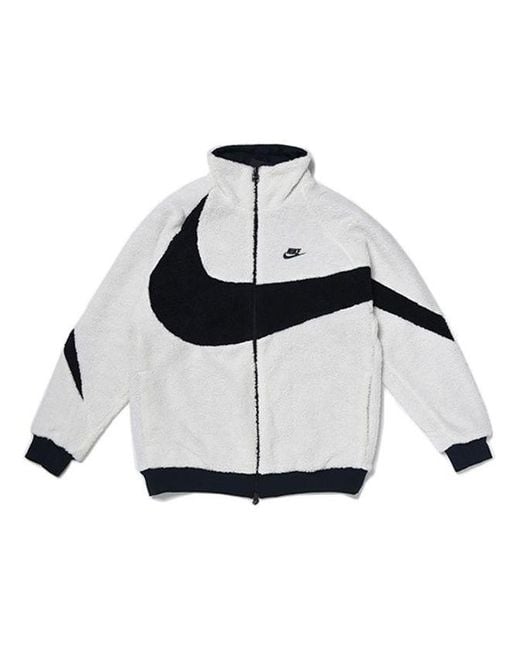 Nike White Big Swoosh Reversible Boa Jacket (Asia Sizing) for men