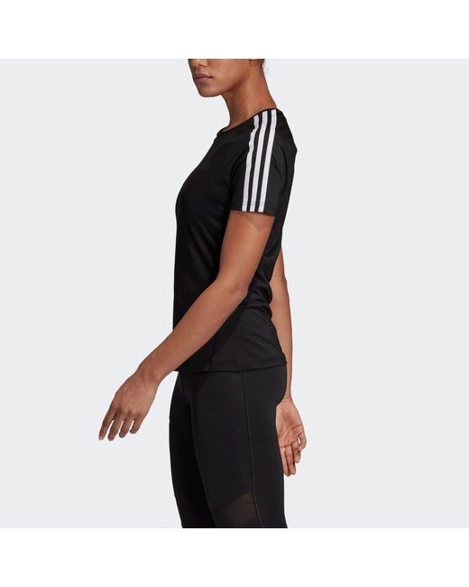 Adidas Black (Wmns) Design 2 Move 3-Stripe T-Shirt