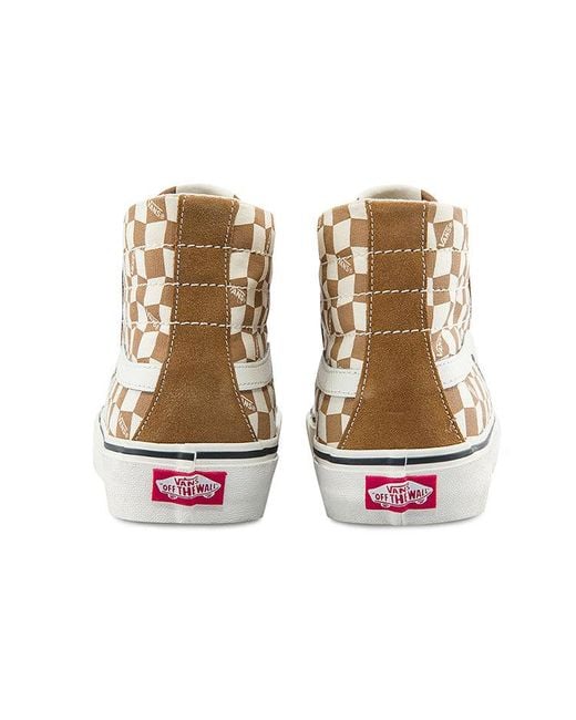 Vans Natural Sk8-Hi High Top Casual Skate Shoes Grid
