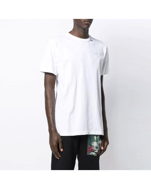 Off-White c/o Virgil Abloh White Crew Neck Pullovers Street Style Cotton Short Sleeves for men