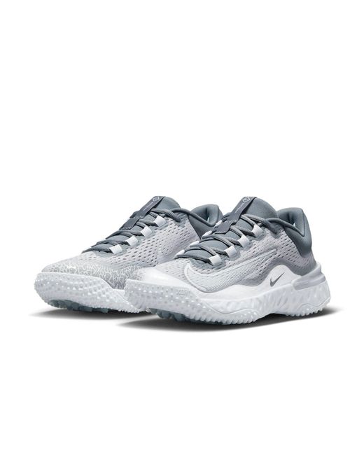 Nike Blue (Wmns) Alpha Huarache Elite 4 Turf Softball Shoes 'Wolf Pure Platinum'