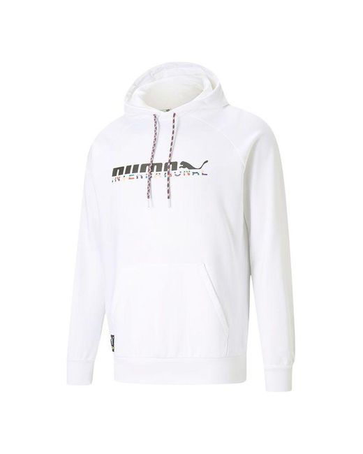 PUMA White International Graphic Hoodie for men