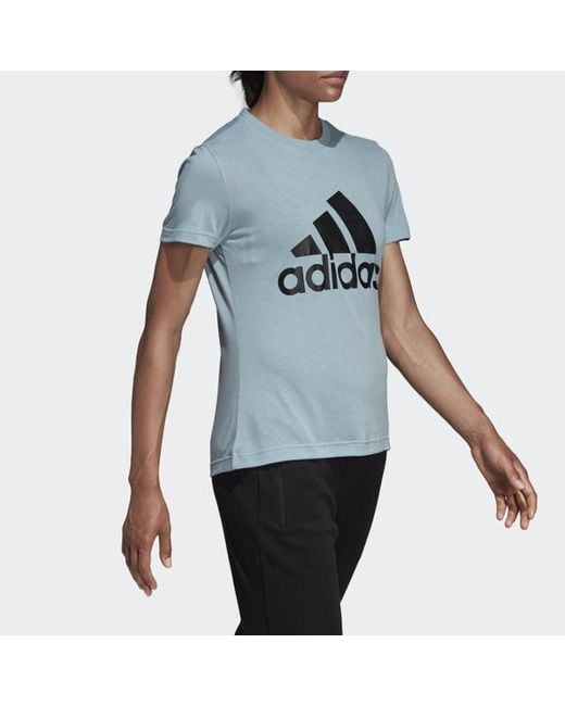 Adidas Blue (Wmns) Classic Logo Short Sleeve