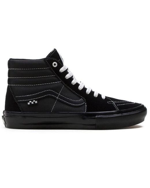 Vans Black Skate Classics Sk8-Hi Retro Skateboarding Shoes